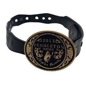 Pendleton Whisky 2013 Let'er Buck Belt Buckle Montana Silversmiths 34 Black Flaw
